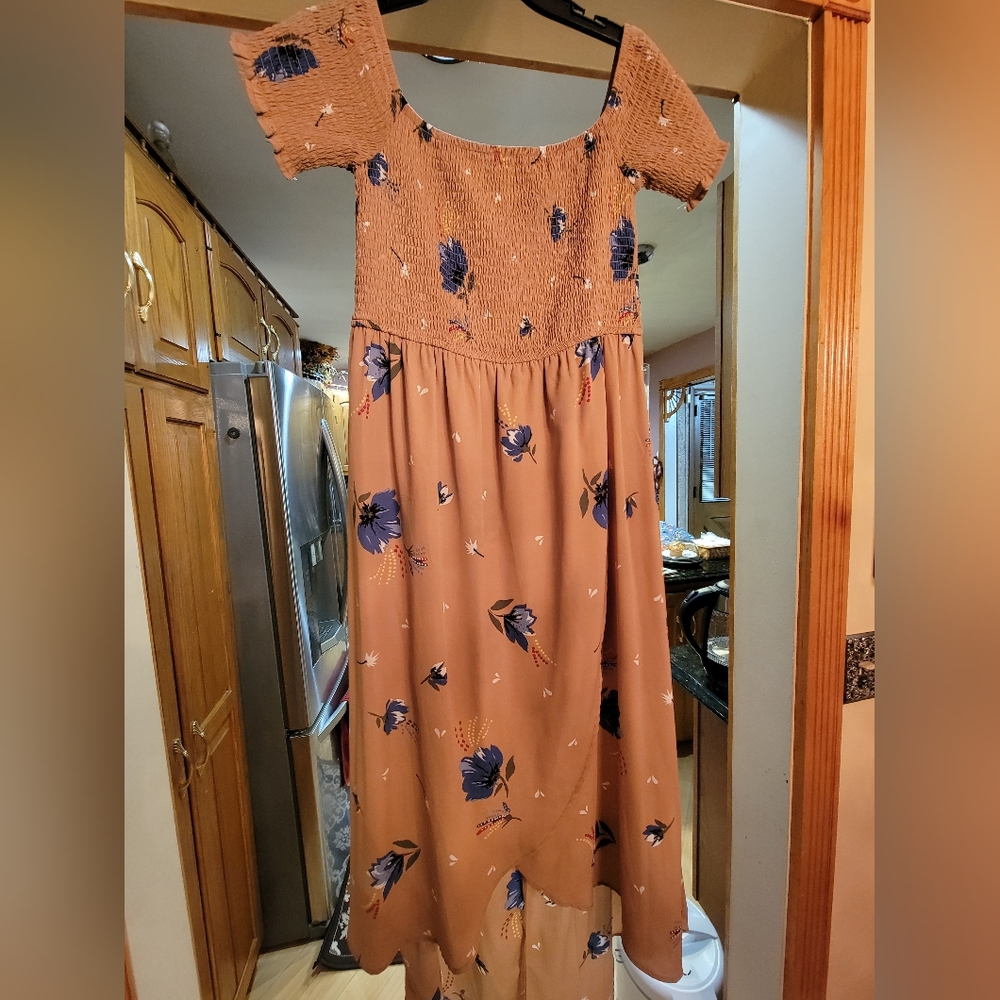 Over the shoulder floral dress